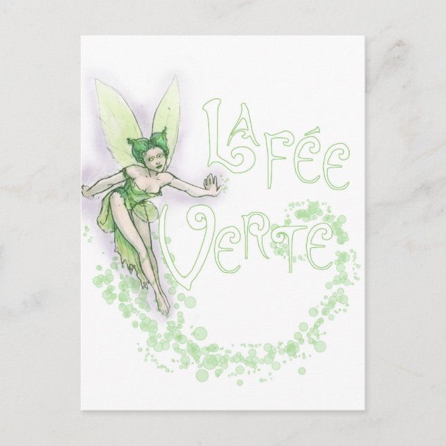 Dainty Absinthe La Fee Verte III Vykort (Framsida)