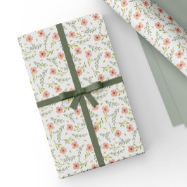 Dainty Ditsy Watercolor Blommönster i Pastell Presentpapper