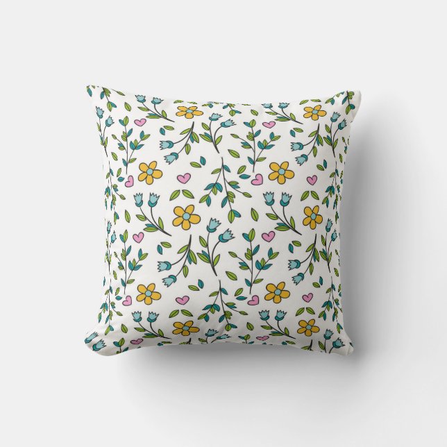 DAINTY FLOWER THROW PILLOW KUDDE (Framsida)