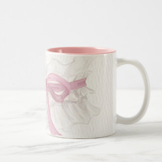 Dainty Pink Ribbon Coquette Coffee Mug Två-Tonad Mugg