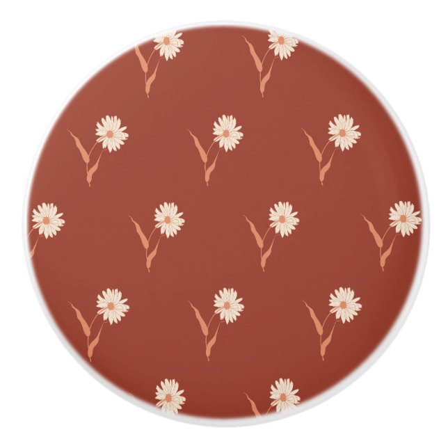 Dainty Scattered Aster Floral | Rust Red Knopp (Framsidan)