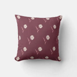 Dainty Scattered Aster Wildflower | Deep Burgundy Kudde