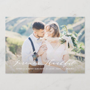 Dainty Script for ver Thankful Bröllop Tack Kort