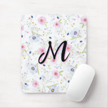 Dainty Wildflower Script Monogram M Coquette