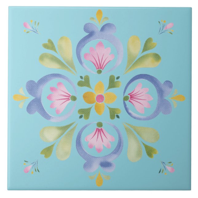 Dainty Yellow Flower Unique Kakelplatta (Framsidan)