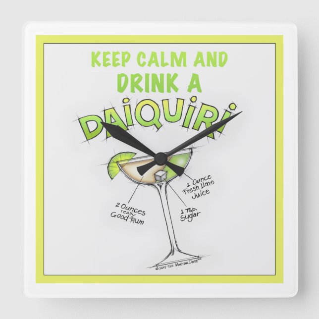 DAIQUIRI RECEPT KOCKTAIL KONST FYRKANTIG KLOCKA (Framsida)