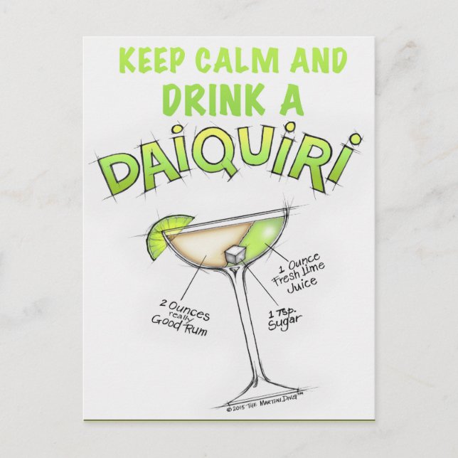 DAIQUIRI RECIPE COCKTAIL ART VYKORT (Framsida)