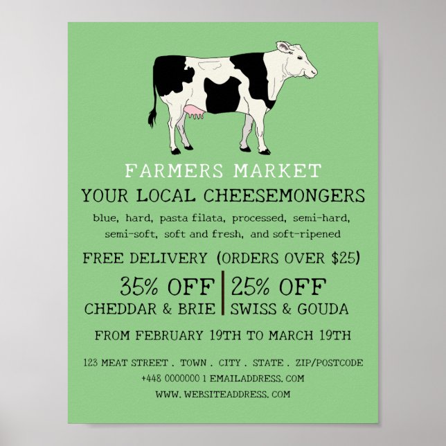Dairy Cow, Cheesemonger Advertising Poster (Framsidan)