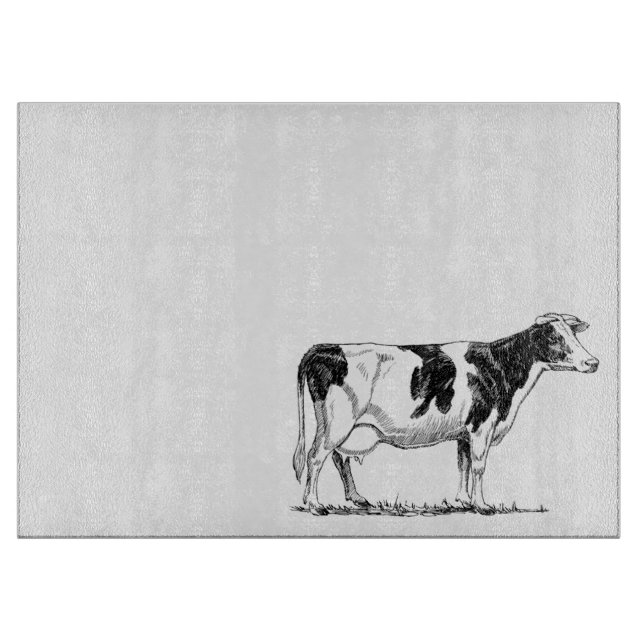 Dairy Cow Holstein Fresian Pencil Teckning (Framsidan)
