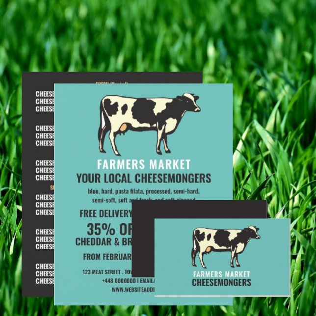 Dairy Cow Porträtt, Cheesemonger Advertising Flygblad (Skapare uppladdad)
