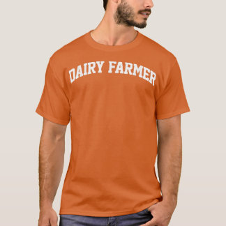 Dairy Farmer Job Outfit Costume Retro College Arch T Shirt