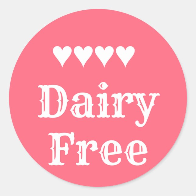 Dairy Free sticker Runt Klistermärke (Framsida)