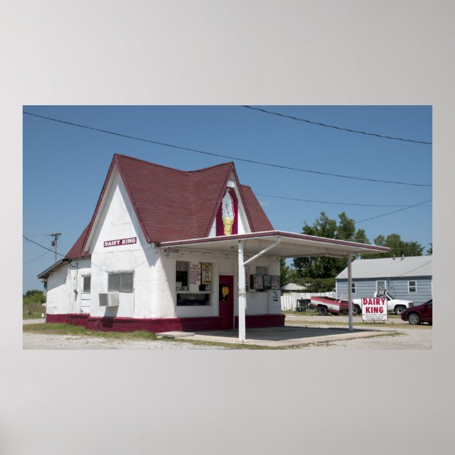 Dairy Kung Ice Cafe, Route 66, Commerce, MO Poster (Framsidan)