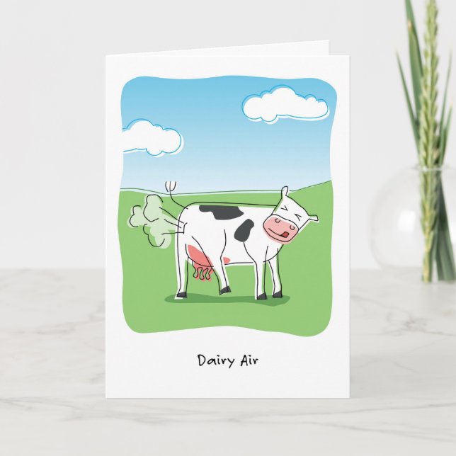 Dairy Luft Cow Fart Funny Birthday Kort (Framsida)