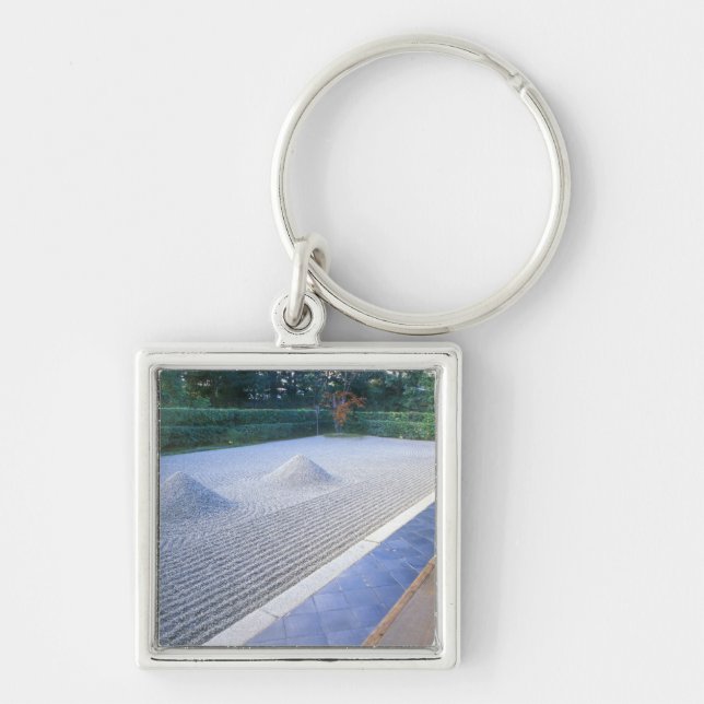 Daisen-in Temple Garden, Daitokuji, Kyoto, Japan Fyrkantig Silverfärgad Nyckelring (Framsidan)