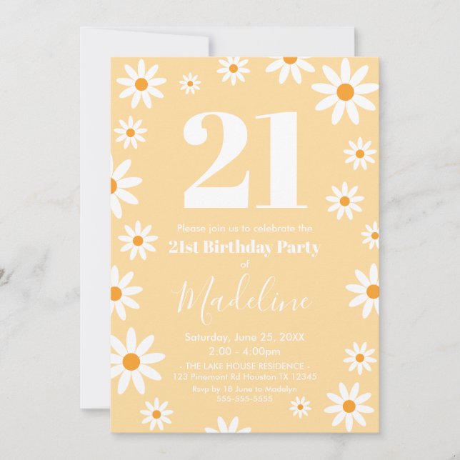 Daisies Birthday Party spring Invitation Inbjudningar (Framsida)