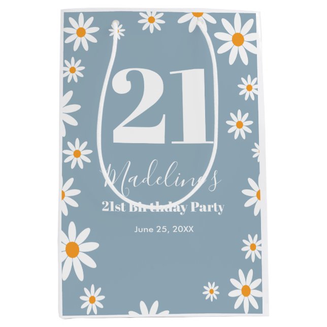 Daisies Dusty blue Birthday Party (Framsidan)