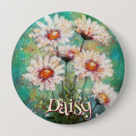 Daisies Impressionistic Floral Teal Personalized Knapp