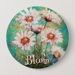 Daisies Impressionistic Floral Teal Personalized Knapp