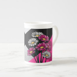 Daisies in Pink and White Benporslin Mugg
