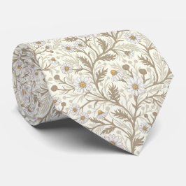 Daisies in white and brown on off white slips