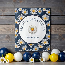 Daisies on Blue Denim Birthday 