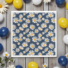 Daisies on Blue Denim Birthday  Pappersservett