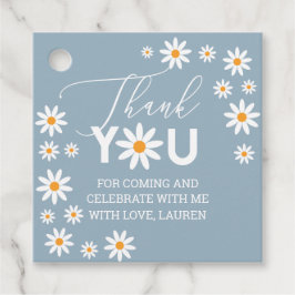 Daisies Thank you tags Dusty Blue Gåvor Etiketter