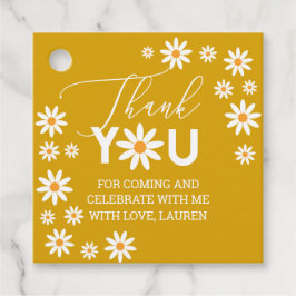 Daisies Thank you tags Mustard Gåvor Etiketter