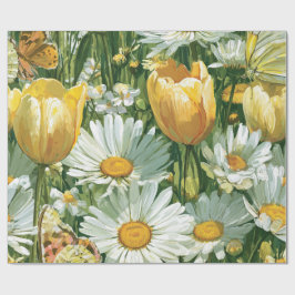 Daisies, Tulips & Butterflies illustrations Presentpapper