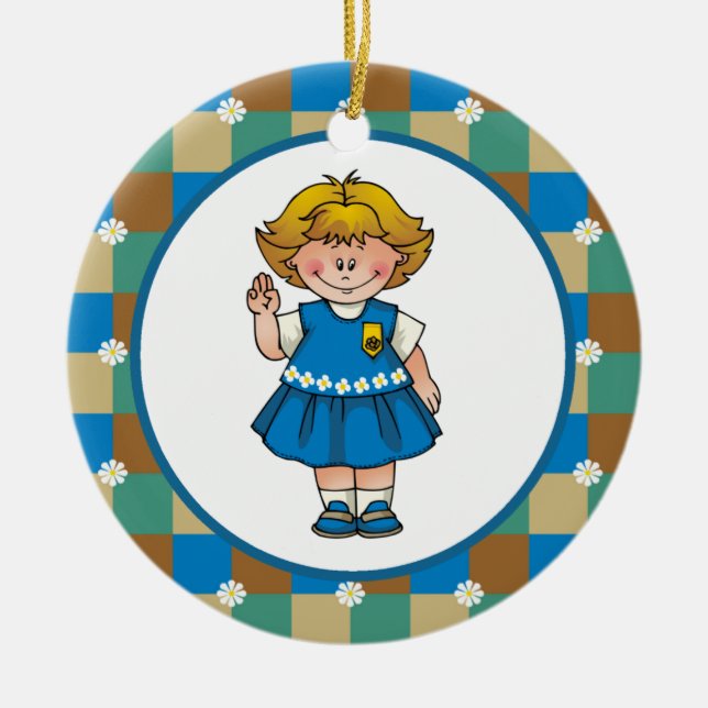 Daisy4 Julgransprydnad Keramik (Framsidan)