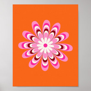 Daisy 04 Orange och Rosa Poster