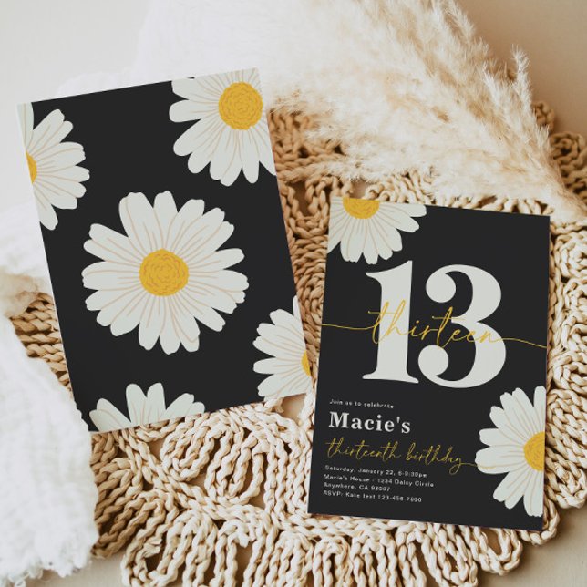 Daisy 13:e födelsedagsinbjudan inbjudningar (Skapare uppladdad)