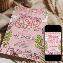 Daisy 1:a födelsedag Rosa Retro Födelsedagsfirande