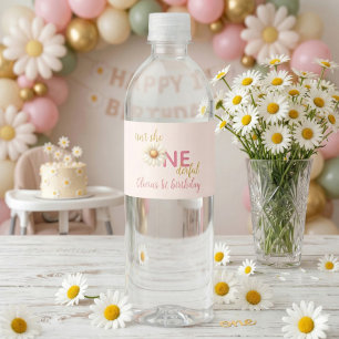 Daisy 1-årsdag - Är hon inte UNDERbar Rosa Vattenflaskor Etikett
