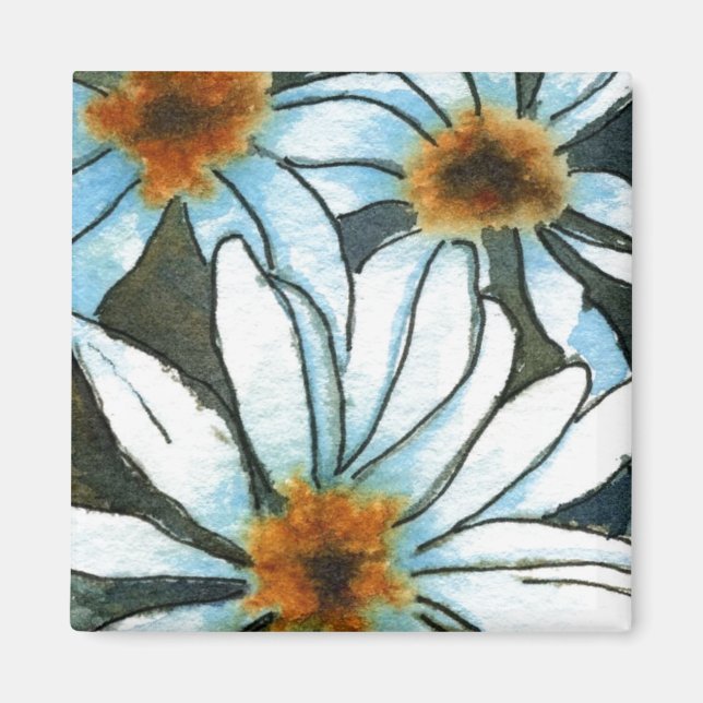 "Daisy #1" Blommigt Magnet (Framsidan)