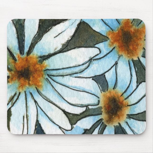 "Daisy #1" Blommigt Mousepad Musmatta (Framsidan)