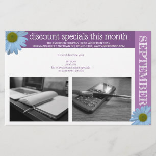 Daisy 1 Lila Lavender Asymmetribild 2 Foto Flygblad