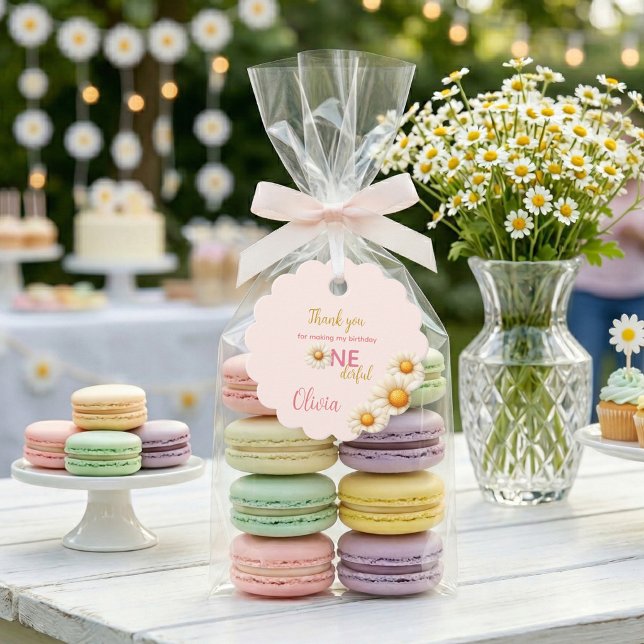 Daisy 1st Birthday - Isn't She ONEderful Boho  Gåvor Etiketter (Daisy 1st Birthday - Isn't She ONEderful Boho Favor Tags)