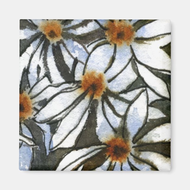 "Daisy #2" Blommigt Magnet (Framsidan)