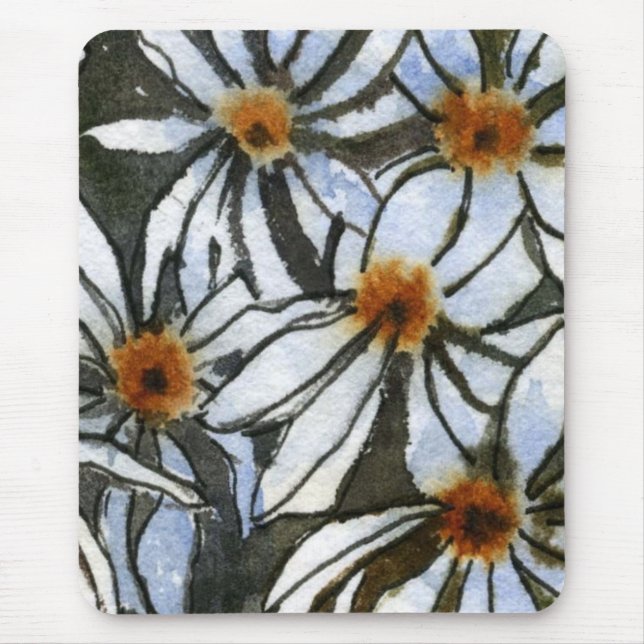 "Daisy #2" Blommigt Mousepad Musmatta (Framsidan)