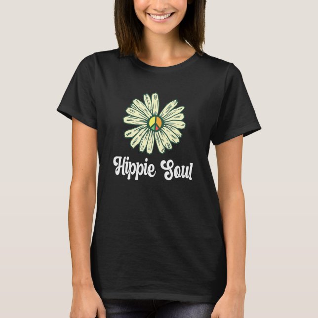 Daisy 60s 70s Hippies Flowers Fredstecken Daisy H T Shirt (Framsida)