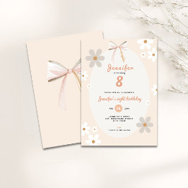 Daisy 8th Birthday Floral Invitation for Girls Inbjudningar