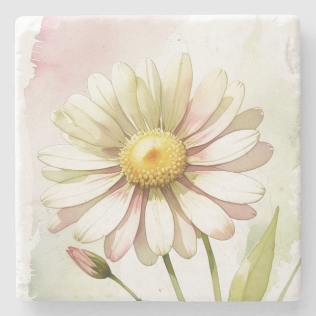 Daisy Akvarell Blomma Modern Professionell Stenunderlägg (Framsidan)