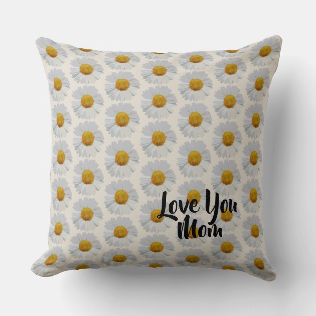 Daisy "älskar dig den mamma" mors dagdekorativ kudde (Framsida)