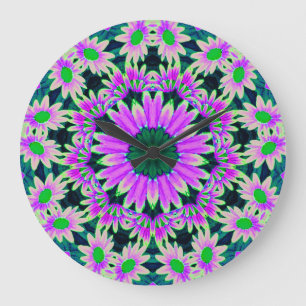 Daisy Älskare Fantasy Fractal Stor Klocka