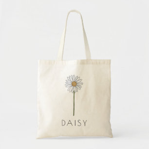 DAISY April - Anpassad namnskylt för blomma Tygkasse