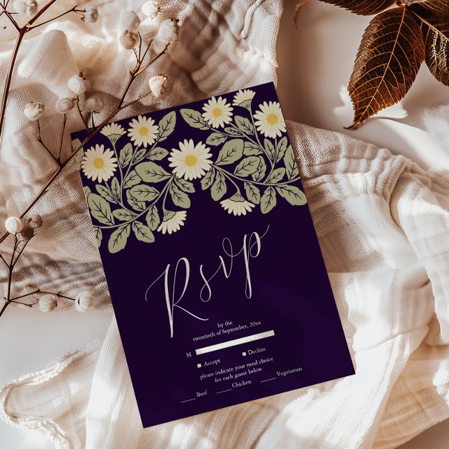 Daisy Art nouveau Bröllop OSA Kort (Skapare uppladdad)