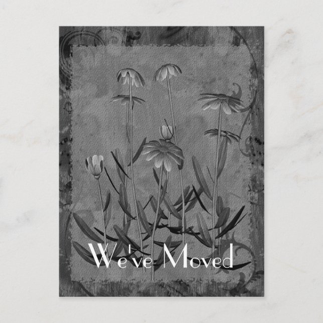 Daisy Art Ny adress Blommig vykort (Framsida)