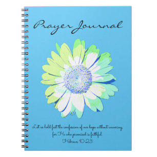 Daisy Art Teal Grönt Bible Verse Prayer Journal Anteckningsbok